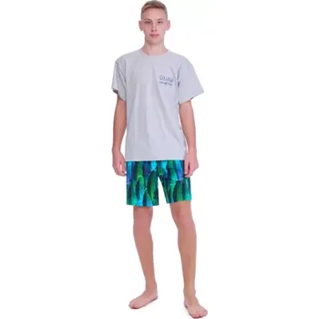 Pánské pyžamo 3529/13817 - pánské pyžamo Ruko, 2XL, šedá