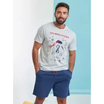 Pánské pyžamo 340047 - pánské pyžamo Muydemi, S, šedá