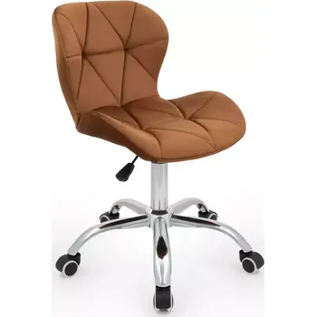 LuxuryForm DESIGN Kosmetická židle LIVIO VELUR na stříbrné podstavě s kolečky - hnědá