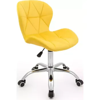 LuxuryForm DESIGN Kosmetická židle LIVIO VELUR na stříbrné podstavě s kolečky - žlutá