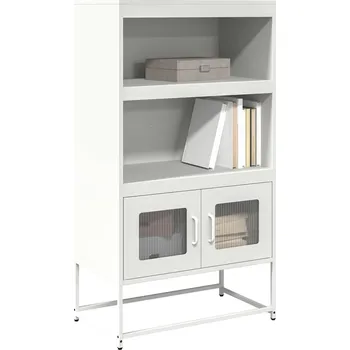 přebalovací pult a komoda Skříň highboard bílá 68x39x123 cm ocel Bílá 853373