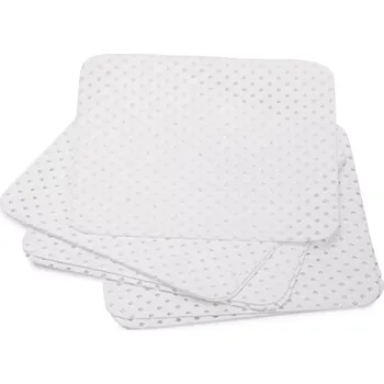 Bezprašná perforovaná buničina na nehty, netřepivá, čtverce 5x5 cm, 200 ks - BÍLÁ (Buničina na nehty, 200ks, perforované kostky)