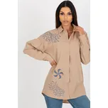 FPrice Dámská košile s výšivkou béžová Velikost: S