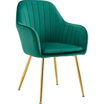 Křeslo Designové křeslo, smaragdová Velvet látka/gold chrom-zlatý, ADLAM NEW