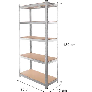 Dílenský regál Regalydoskladu Skladový regál 5-policový 180×90×40 cm, 175 kg na polici