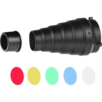 Difuzér pro blesk Snoot Komínek s Barevnými Filtry a Voštinou s Bajonetem Bowens