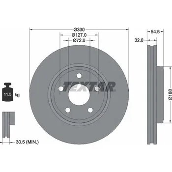 Brzdový kotouč Brzdový kotouč TEXTAR 92274803
