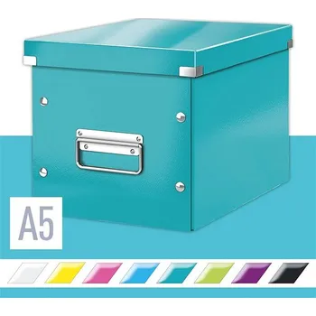 Archivační box LEITZ WOW Click & Store A5 26 x 24 x 26 cm, ledově modrá