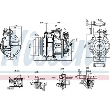 Kompresor klimatizace Kompresor, klimatizace NISSENS 890749