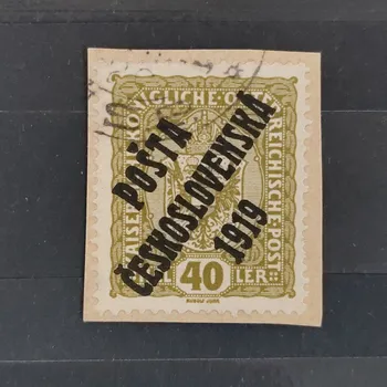 Sběratelství Výstřižek ČSR PČ 1919 , 40h, Pof.42#, II. typ přetisku