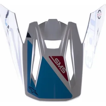 Helma na motorku Kšilt pro přilby S-M5 ACTION, ALPINESTARS (bílá/modrá/tmavě červená/černá, verze ECE 22.05)