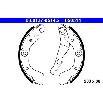 Brzdová čelist Sada brzdových čelistí ATE 03.0137-0514.2