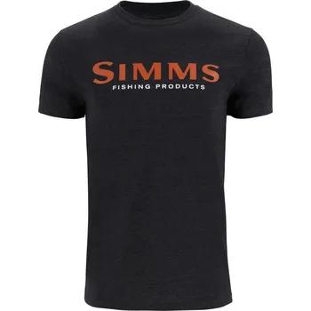 Rybářské oblečení Simms Tričko Logo T-Shirt Dark Gunmetal Heather Velikost: XXXL (US) XXXXL (EU)