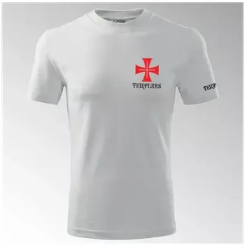 Pánské tričko Templářské tričko - vzor 2T - bílá / L