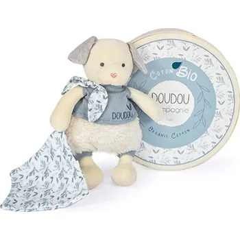 plyšák Doudou et Compagnie Paris Doudou Dárková sada - Plyšový pejsek s dečkou z BIO bavlny 22 cm