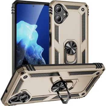 Pouzdro na mobilní telefon Armor ring obrněné ochranné pouzdro pro iPhone 16 Plus Barva: Béžová