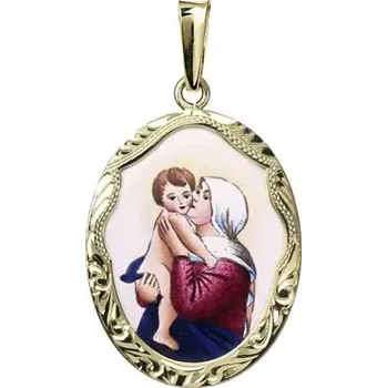 Přívěsek Aljančič Madona s dítětem velký medailon 260R zlato