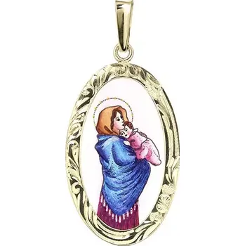 Přívěsek Aljančič Madona s dítětem největší medailon 570R zlato