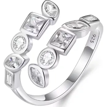 Prsten For Silver Symetrický prsten se zirkony - Stříbro 925