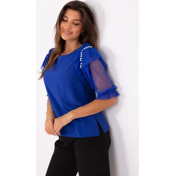 Dámská halenka Společenská halenka LK-BZ-506682.26P kobaltově modrá