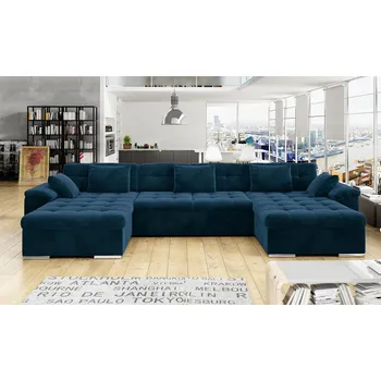 Sedací souprava Rozkládací rohová sedačka MIA U modrá