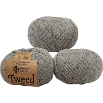Příze Borgo de Pazzi Tweed 90 Šedá (Příze Tweed 90 Šedá)