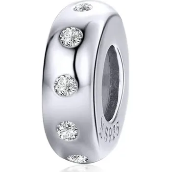 Přívěsek NUBIS® Stříbrný přívěšek korálek stopper se zirkony - B0353