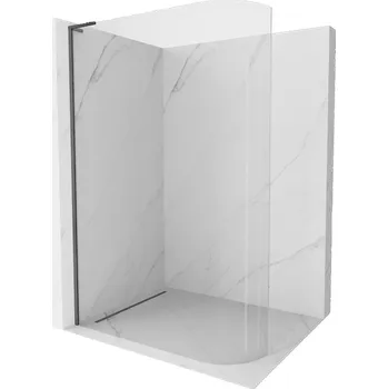 Mexen Kioto-R L zaoblená sprchová stěna Walk-in 80 x 200 cm, transparentní, gun šedá kartáčovaná - 800-080-103-66-06 Sprchové stěny