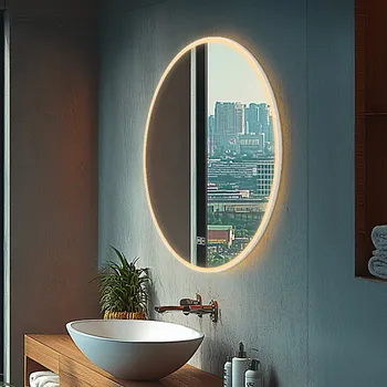 Zrcadlo Bílé kulaté LED zrcadlo pr. 600 se dvěma dotykovými senzory NIMCO ZPB 28000RVX-05 Nimco