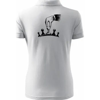 Šachy - ruka - Polokošile dámská Pique Polo - XS ( Bílá )