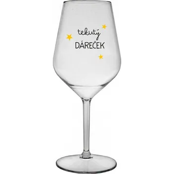 Sklenice TEKUTÝ DÁREČEK - čirá nerozbitná sklenice na víno 470 ml