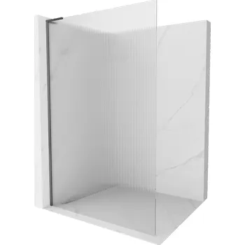 Mexen Kioto L sprchová stěna Walk-in 90 x 200 cm, proužky, gun metal - 800-090-103-95-09 Sprchové stěny