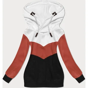 Dámská mikina Bílo-oranžovo-černá hrubší trojbarevná dámská mikina 6&8 Fashion, odstíny oranžové XXL (44) i392_23553-48