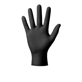 Pracovní rukavice Nitrilové rukavice Medispo Go Grip, černé, 50 ks, nepudrované Rozměr: XXL