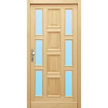 Vchodové dveře Truhlárna Vchodové dřevěné dveře DANA (42mm) Rozměr dle ČSN: 80 / 197, Orientace Dveří: Levé