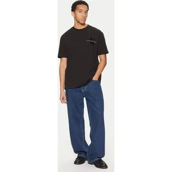 Pánské tričko Calvin Klein Jeans T-Shirt Bristle Monologo J30J327107 Černá Regular Fit M