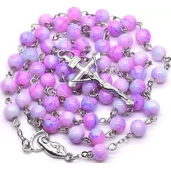 Růženec Růženec s růžovými korálky