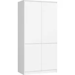 Šatní skříň s otočnými dveřmi 90cm 4D bílá