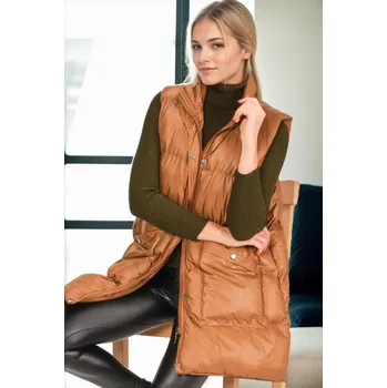 Z6729 DEWBERRY HK STYLE WOMEN&#039;S VEST-CAMEL-1 dewberry oranžová 3224095