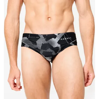 Pánské plavky DECATHLON Pánské slipové plavky 900 Print All Ice 46