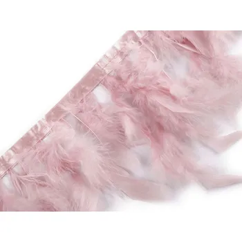 Prýmek - krůtí peří 5-9 cm, barva 7 pudrová