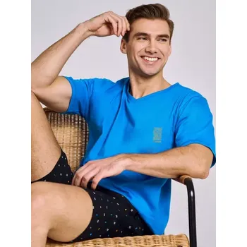 Pánské pyžamo Ryan - pánské pyžamo Taro, 5XL, modrá