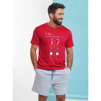 Pánské pyžamo 340048 - pánské pyžamo Muydemi, S, červená