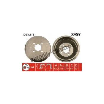 Brzdový buben Brzdový buben TRW DB4216 - VOLVO 340-360