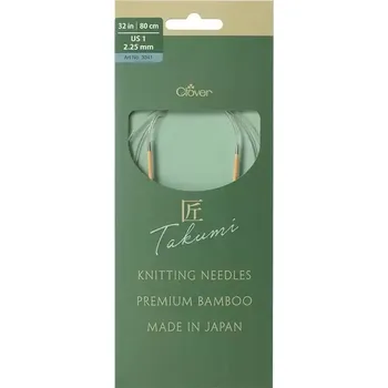 Jehlice Clover kruhové otočné fixní jehlice Pro Takumi 80cm 2,25mm (Clover Circular knitting needles PRO Takumi)