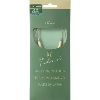 Jehlice Clover kruhové otočné fixní jehlice Pro Takumi 80cm 9mm (Clover Circular knitting needles PRO Takumi)
