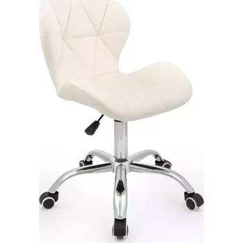 LuxuryForm DESIGN Židle LIVIO VELUR na stříbrné podstavě s kolečky - krémová