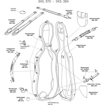 Housle GEWA Made in Germany Náhradní díly - Pouzdro pro čelo Idea Originál Karbon 2.9Vypodložení v oblasti hmatníku (údaj o barvě) 907