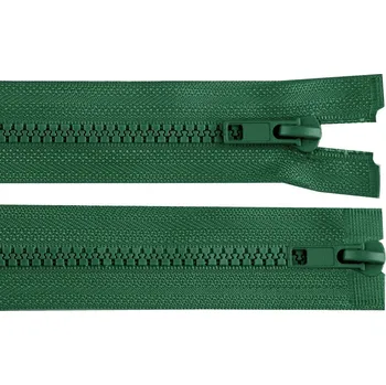 Zip Zip kostěný 5 mm dělitelný 2 jezdce 95 cm (bundový) - 273 zelená smrková