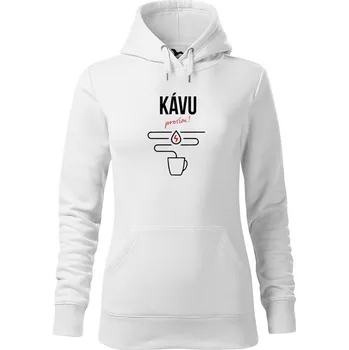 Dámská mikina DOBRÝ TRIKO Dámská mikina s potiskem Kávu prosím Velikost dámské mikiny: 2XL, Barva: Bílá
